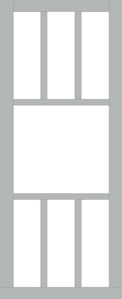 Handmade Eco Urban Queensland 7 Pane Door DD6424SG Frosted Glass Mist Grey Premium Primed