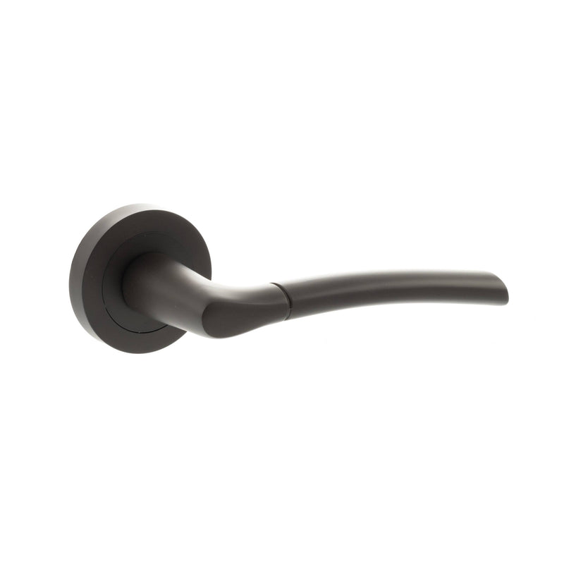 Atlantic STATUS Indiana Lever Door Handle on Round Rose - Urban Dark Bronze