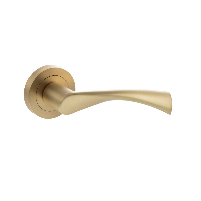 Atlantic STATUS Colorado Lever Door Handle on Round Rose - Satin Brass