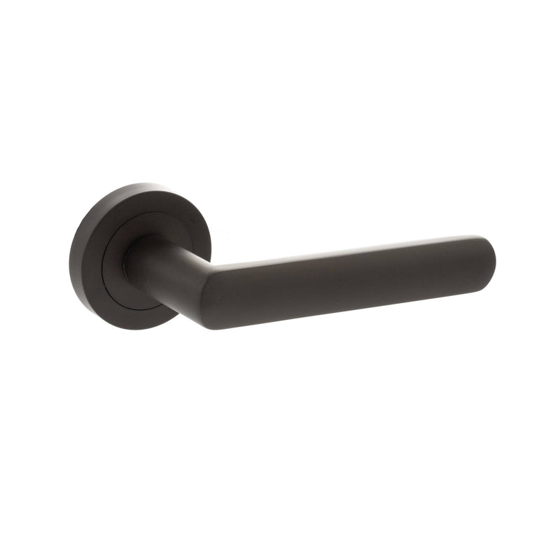 Atlantic STATUS Carolina Lever Door Handle on Round Rose - Urban Dark Bronze