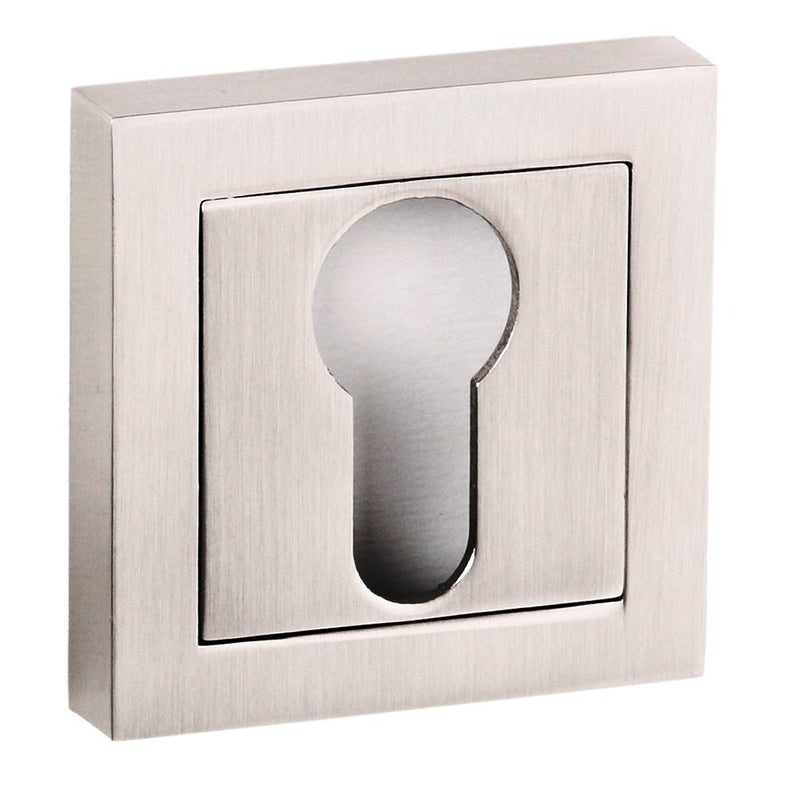 Atlantic Senza Pari Euro Escutcheons on Square Rose - Satin Nickel