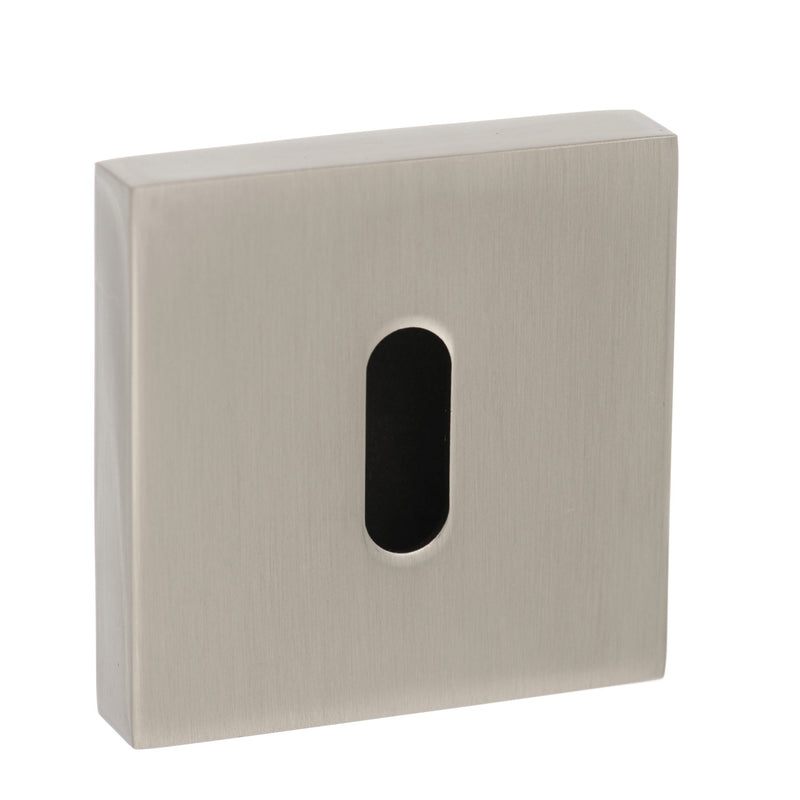 Atlantic Senza Pari Key Escutcheons on Flush Square Rose - Satin Nickel