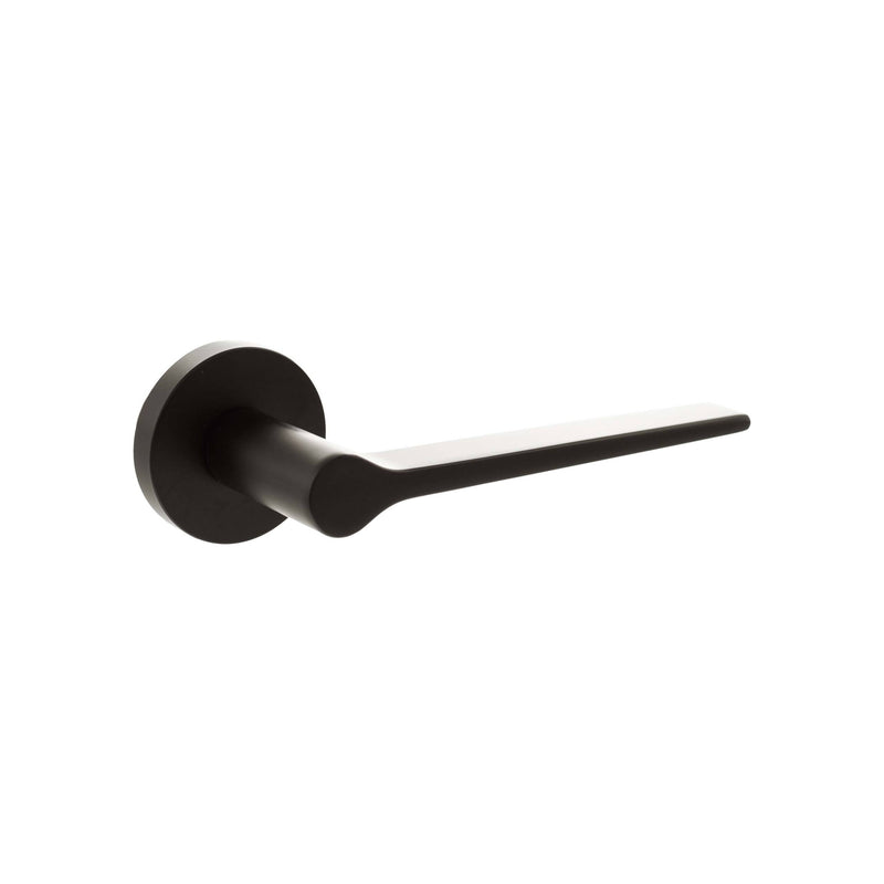 Atlantic Senza Pari Laviano Lever Door Handle on Minimal Round Rose - Urban Dark Bronze