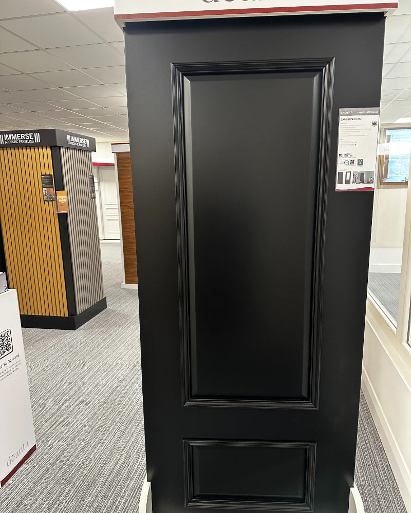 Deanta Sandringham Black Pre-Finished FD30 Fire Door with FREE Handle