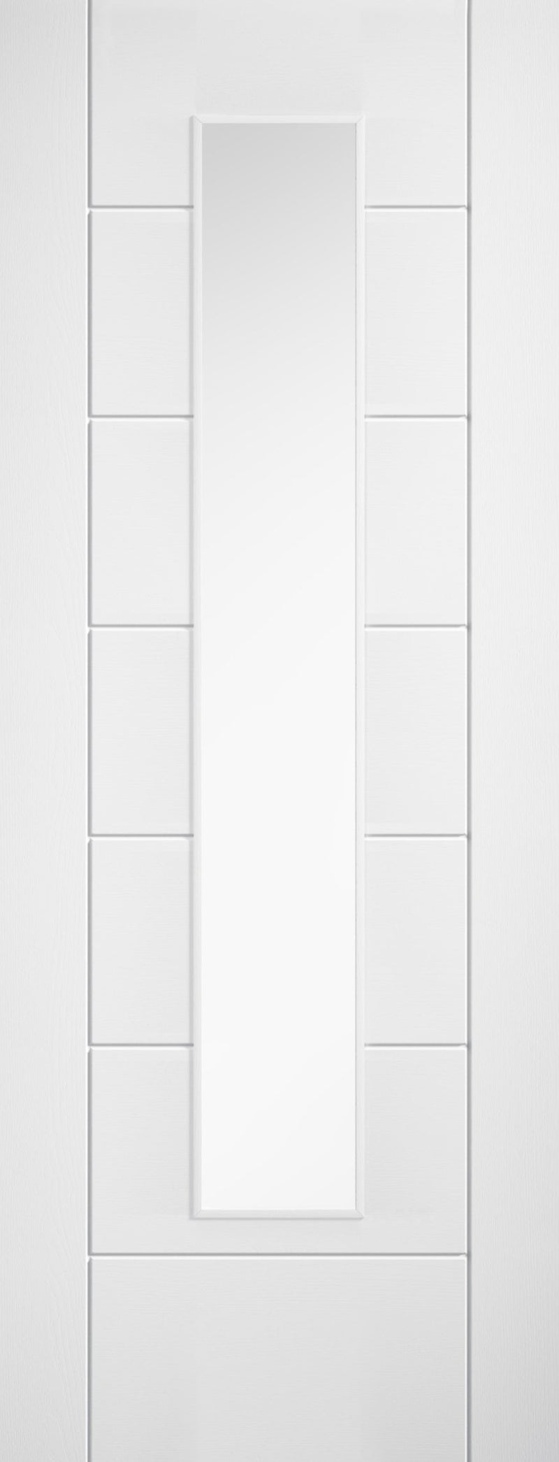 LPD Linear 7 Panel Glazed White Laminate Pre-Finsished Door Internal door