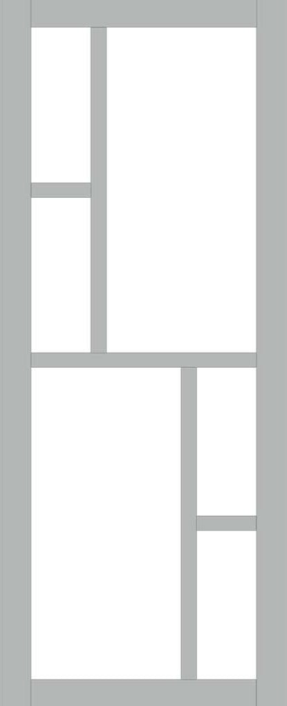 Handmade Eco Urban Cairo 6 Pane Door DD6419SG Frosted Glass Mist Grey Premium Primed