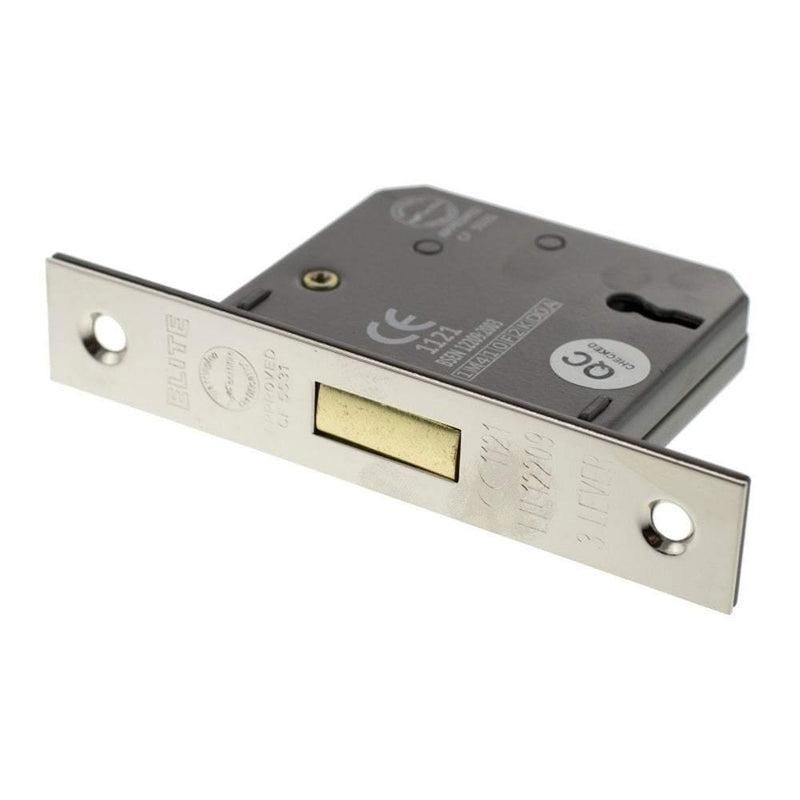 Atlantic 3" CE Elite 3 Lever Key Deadlock (Polished Nickel) - Door Supplies Online