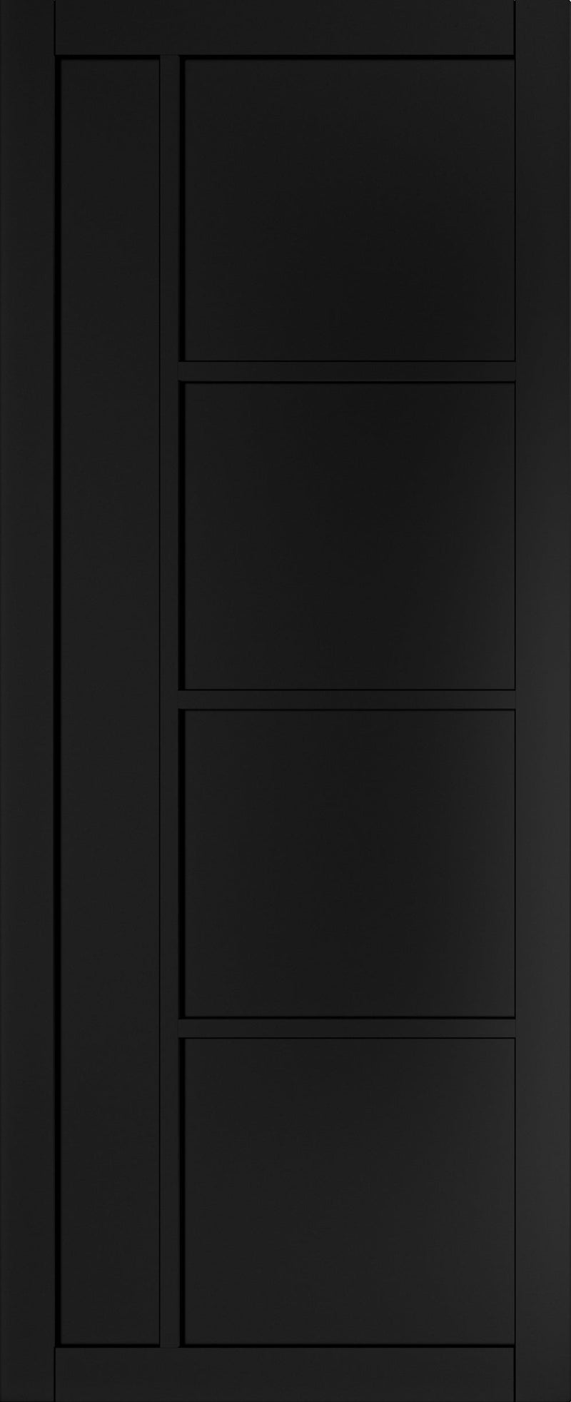 Pre-Assembled Brixton Black Prefinished Door Set