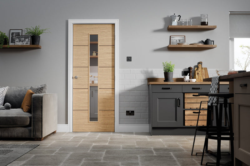 Lille Glazed Pre-finished Oak Door Kit