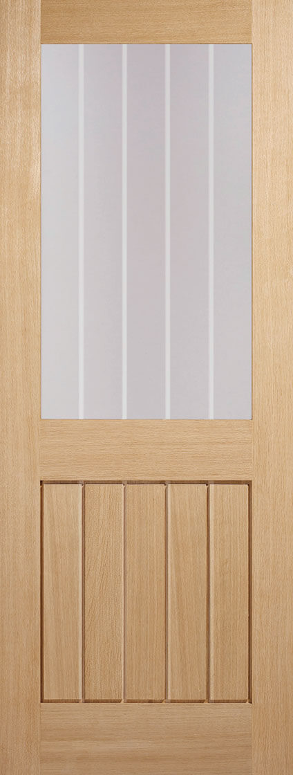 Pre-Assembled Mexicano Glazed Half Light Pre-finished Oak Door Set