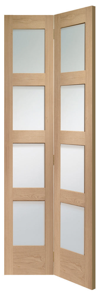 XL Joinery Oak Shaker Clear Glazed Bi-Fold