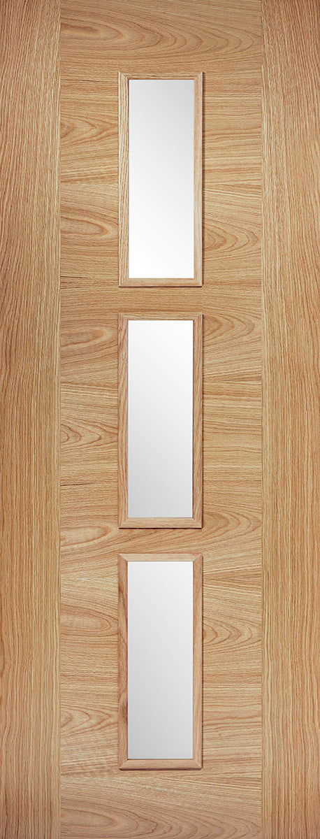 Pre-Assembled Sofia Glazed 3L Pre finished Oak Door Set