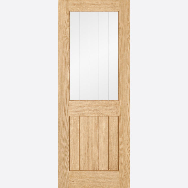 Pre-Assembled Belize Glazed 1L Pre-finished Oak Door Set