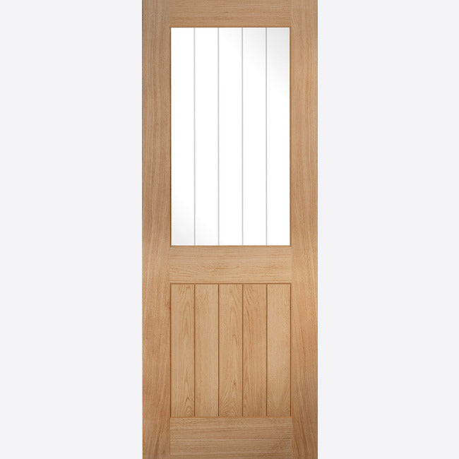 Pre-Assembled Belize Glazed 1L Un-finished Oak Door Set