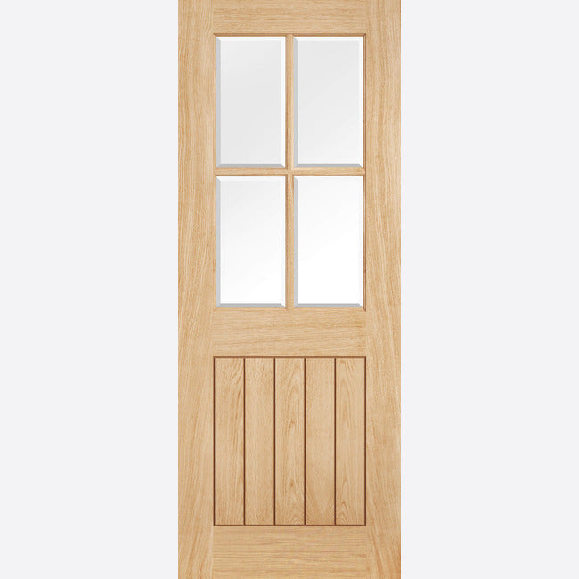 Belize Glazed 4L Un-finished Oak Door Kit