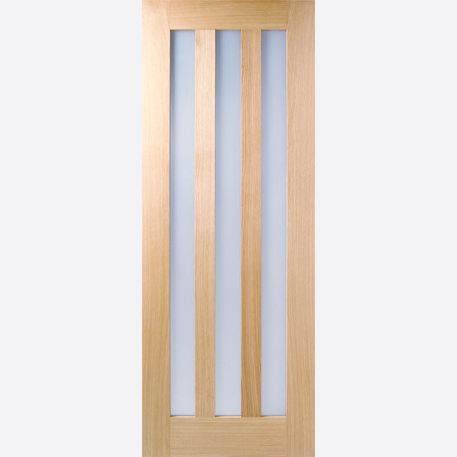 Pre-Assembled Utah Glazed 3L Clear Un-finished Oak Door Set