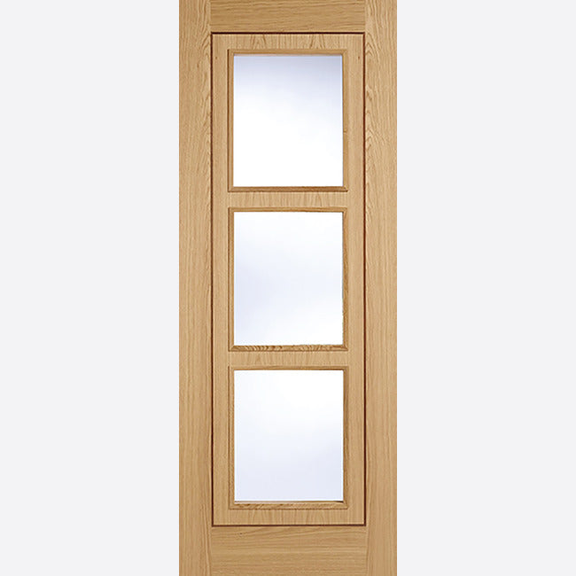 Pre-Assembled Inlay Glazed 3L Pre-finished Oak Door Set