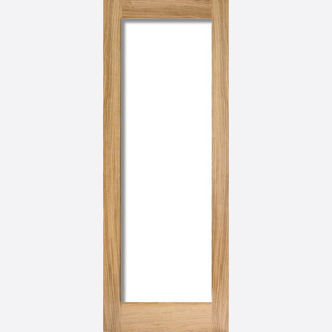 Pre-Assembled Pattern 10 Glazed 1L Clear Un-finished Oak Door Set