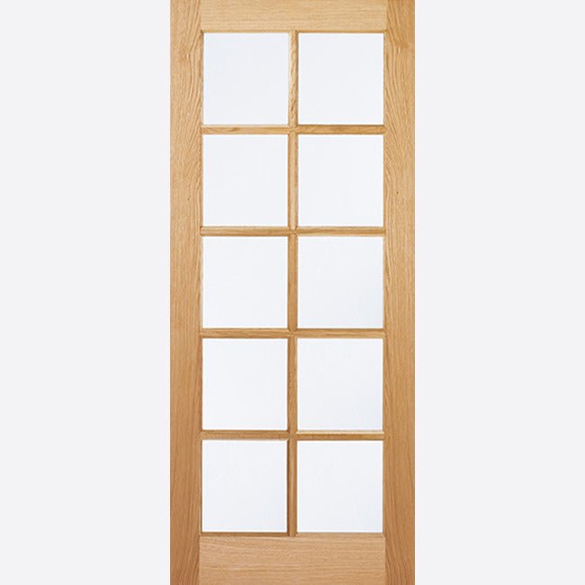 Pre-Assembled SA Glazed 10L Un-finished Oak Door Set