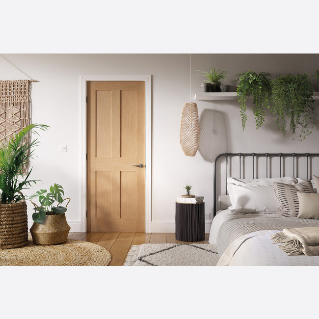 Pre-Assembled London Un-finished Oak Door Set