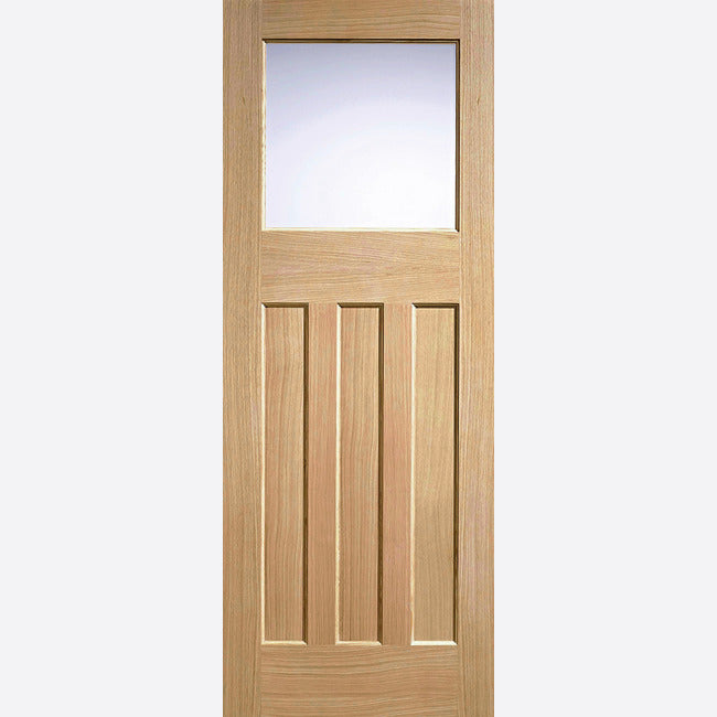 DX 30S Style Glazed 1L Un-finished Oak Door Kit