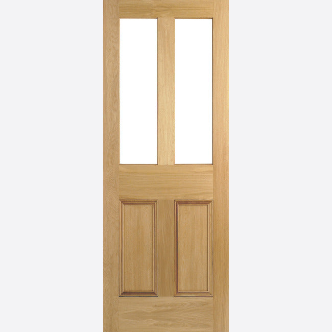 Pre-Assembled Malton Unglazed 2L Un-finished Oak Door Set