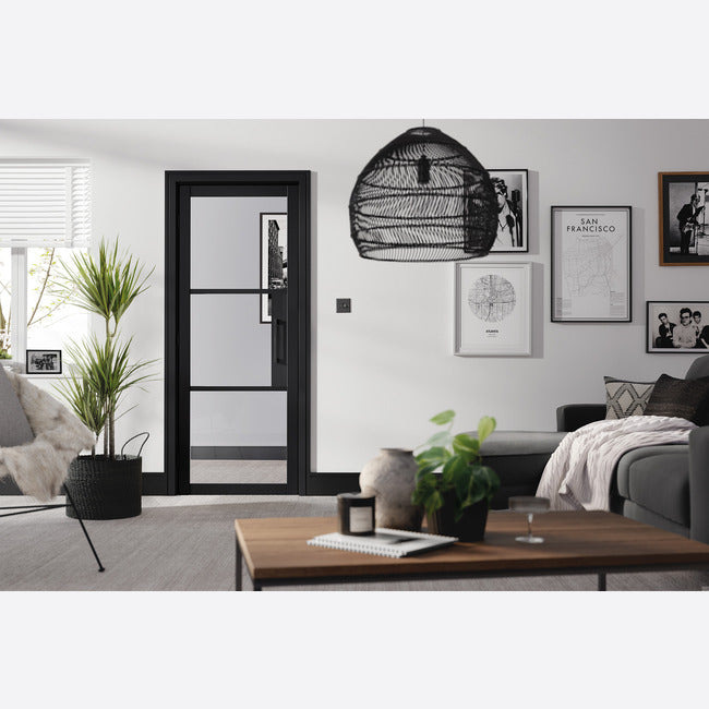 Black Primed Tribeca Glazed 3L Door Kit