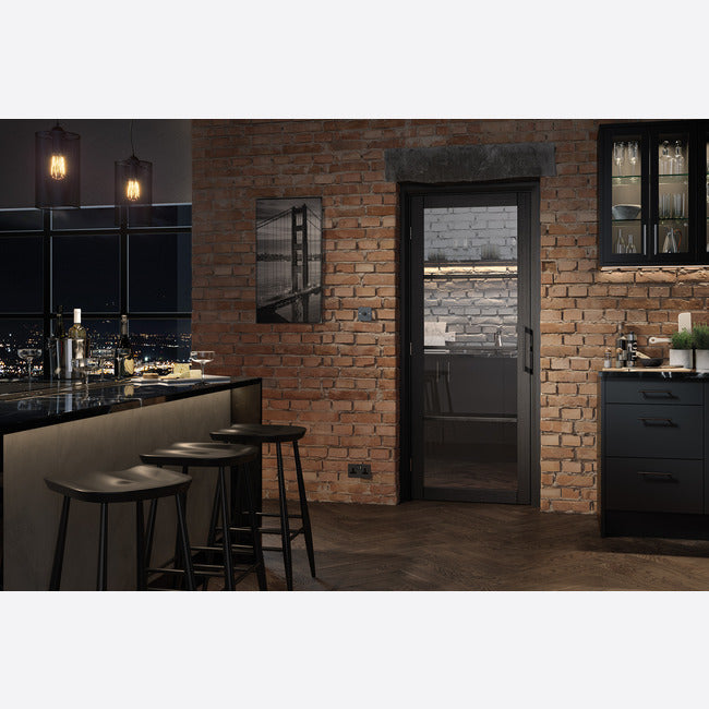 Dark Charcoal Pre-finished Soho Glazed 4L Door Kit