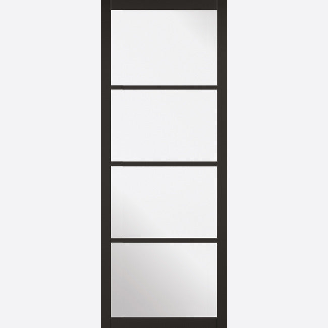 Pre-Assembled Black Primed Soho Glazed 4L Door Set