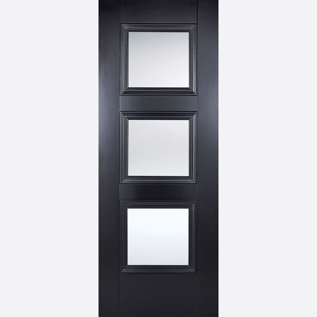 Pre-Assembled Primed Plus Black Amsterdam Glazed 3L Door Set