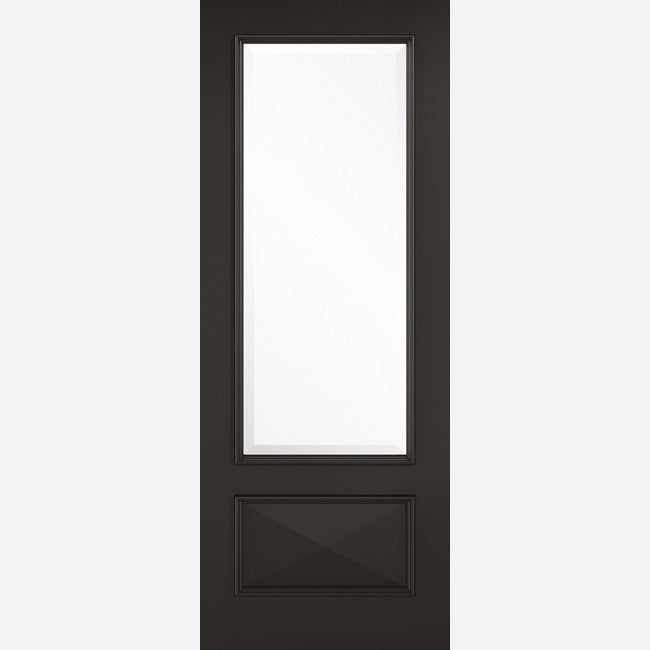 Primed Plus Black Knightsbridge Glazed 1L Door Kit