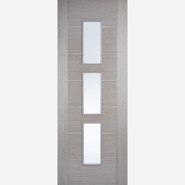 Pre-Assembled Pre-finished Light Grey Hampshire Glazed Door Set