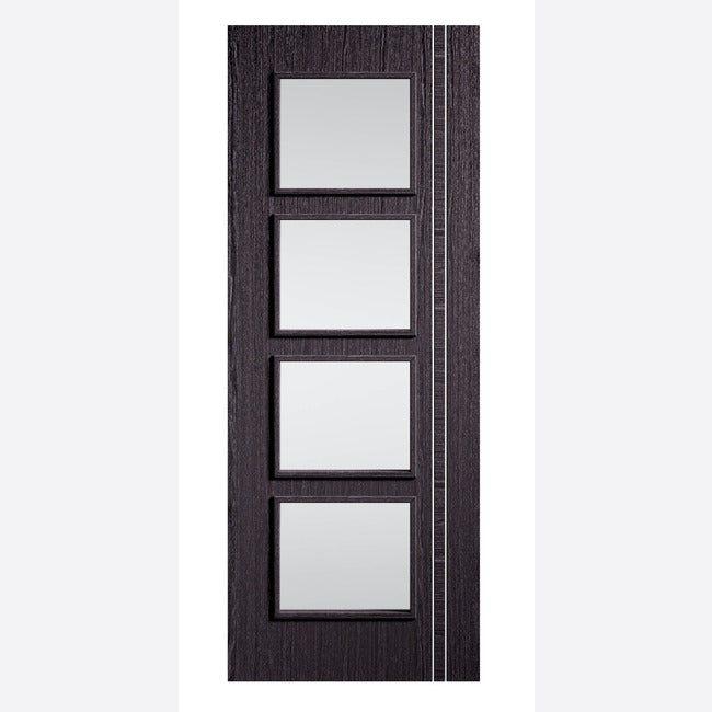 Pre-Assembled Pre-finished Ash Grey Zanzibar Glazed 4L Door Set