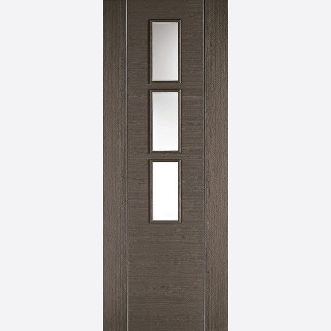 Pre-Assembled Pre-finished Chocolate Grey Alcaraz Glazed 3L Door Set