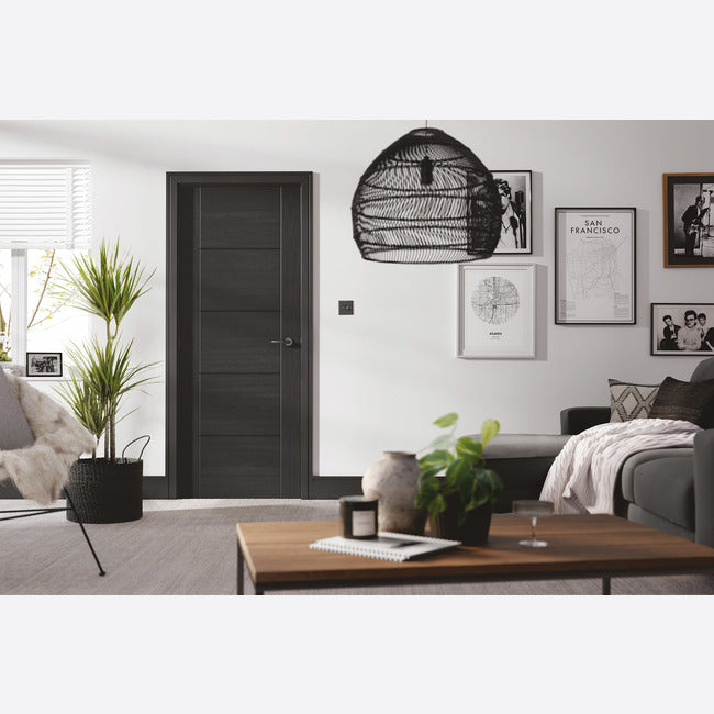 Pre-Assembled Charcoal Black Pre-finished Vancouver 5P Door Set