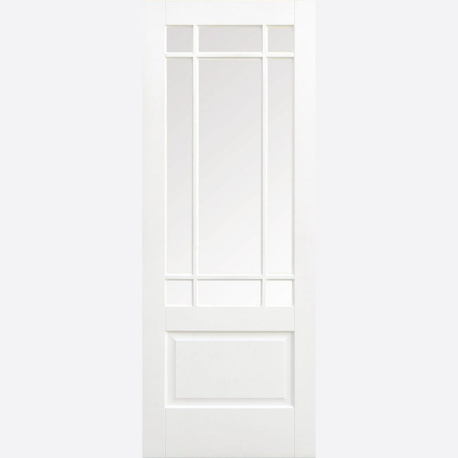 White Primed Downham Glazed 9L Door Kit