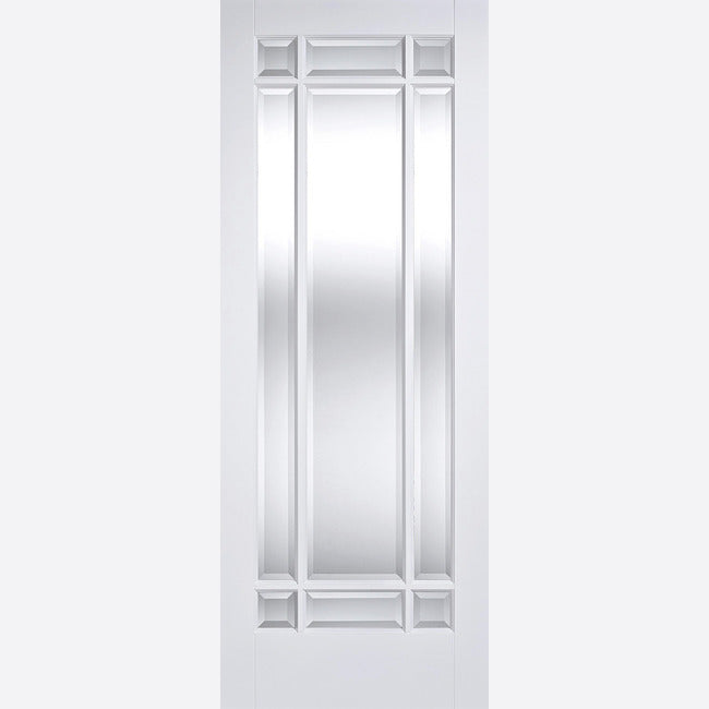 Pre-Assembled White Primed Manhattan Glazed 9L Door Set