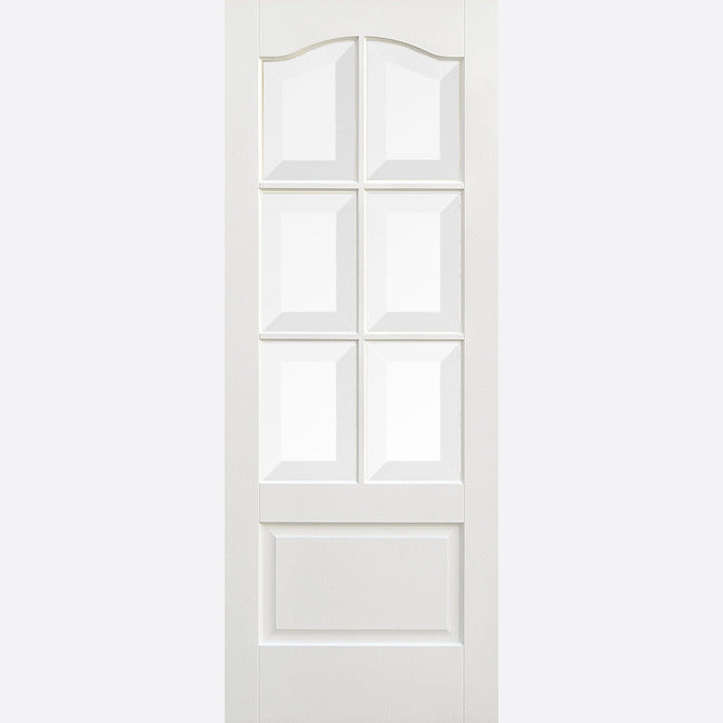 Pre-Assembled White Primed Kent Glazed 6L Door Set