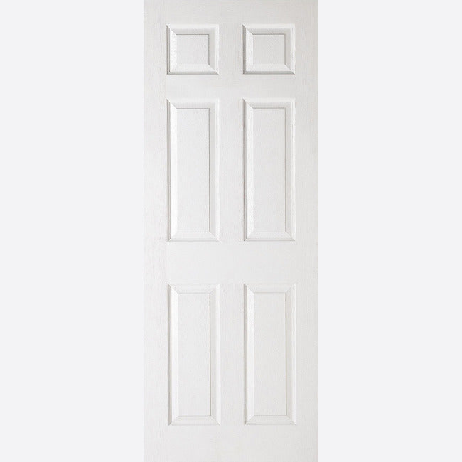 White Primed Moulded Textured 6P Square Top Door Kit