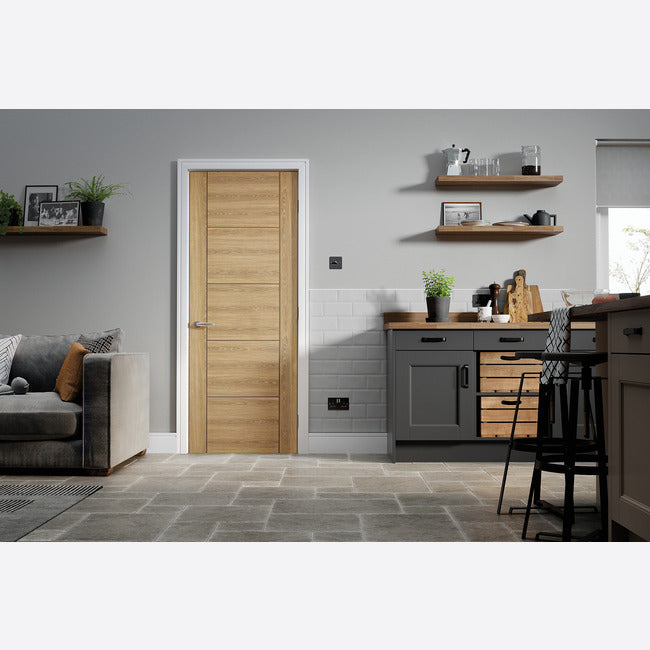 Laminated Vancouver 5P Pre-finished Oak Door Kit