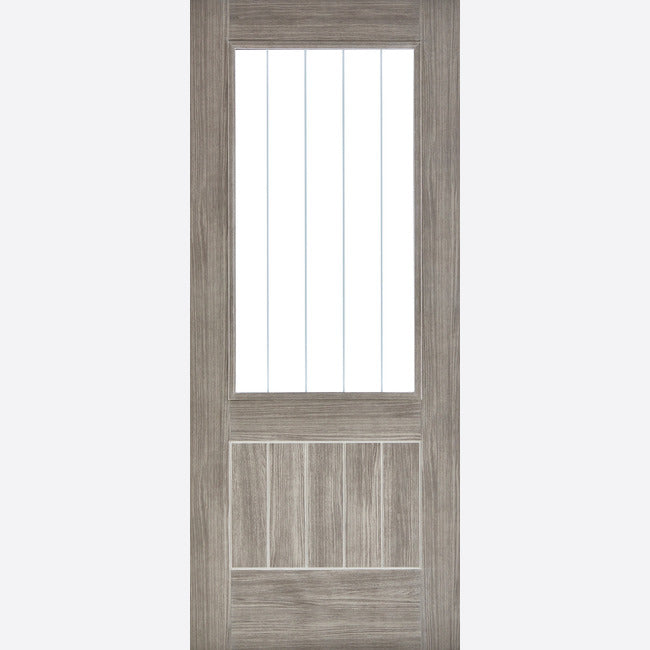 Light Grey Laminated Pre-finished Mexicano Glazed Door Kit