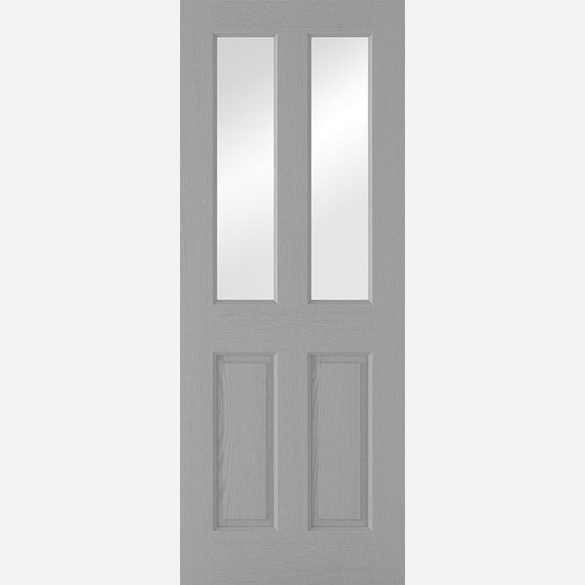 Pre-Assembled Grey Moulded Glazed Pre-finished  2P-2L Door Set