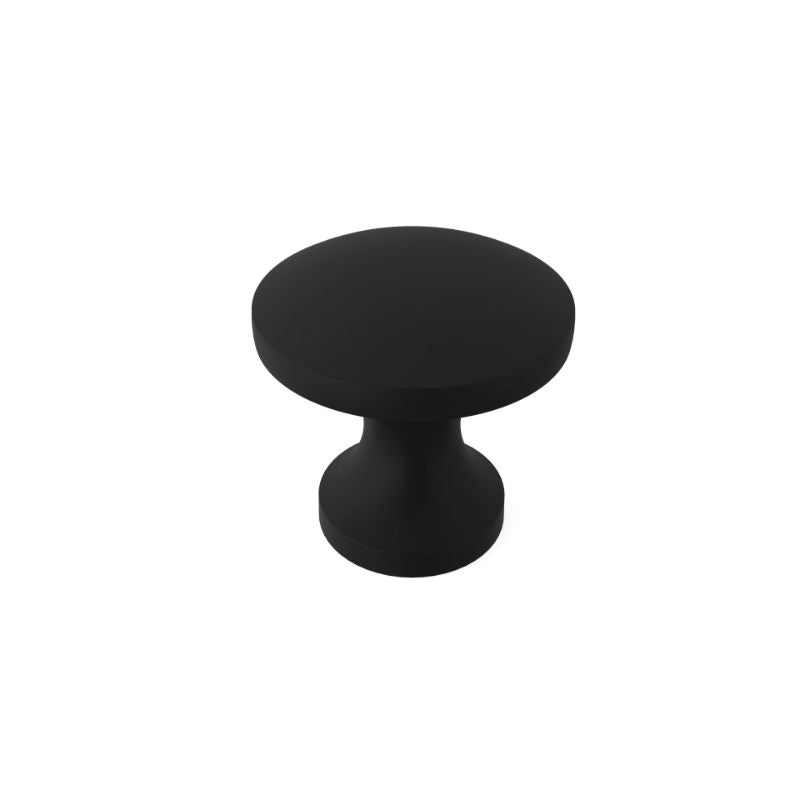 Zoo Round Cabinet knob 24.2mm Dia. Matt Black Finish-Matt Black Finish