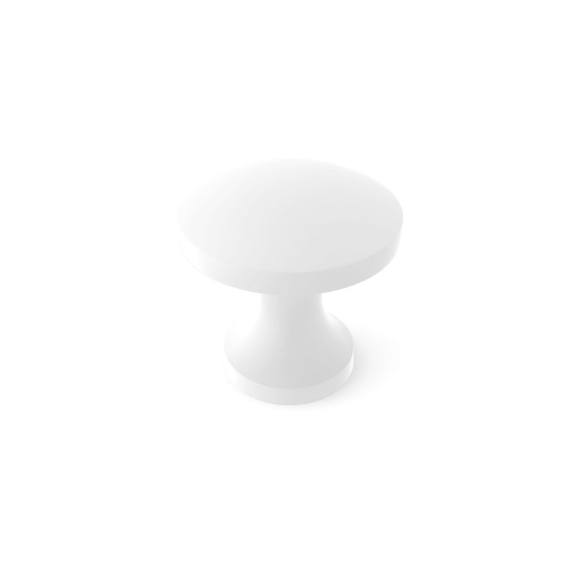 Zoo Round Cabinet knob 24.2mm Dia. Matt White Finish-Matt White Finish