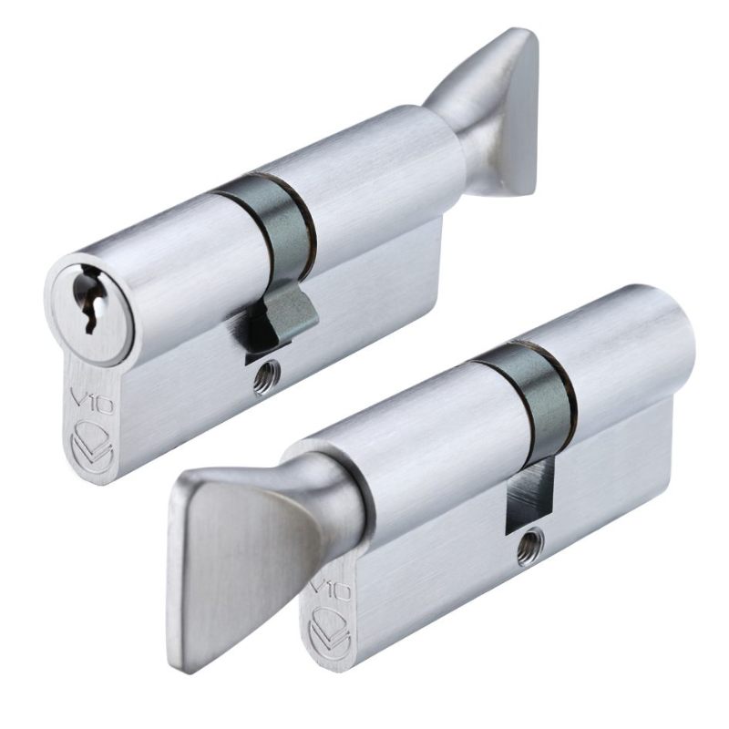 Zoo V10 Euro Cylinder and Turn 32/40mm KTD-Satin Chrome