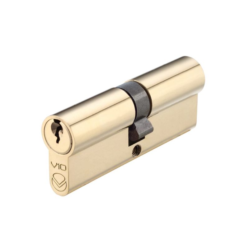 Zoo V10 Euro Double Cylinder 80mm KTD-Polished Brass