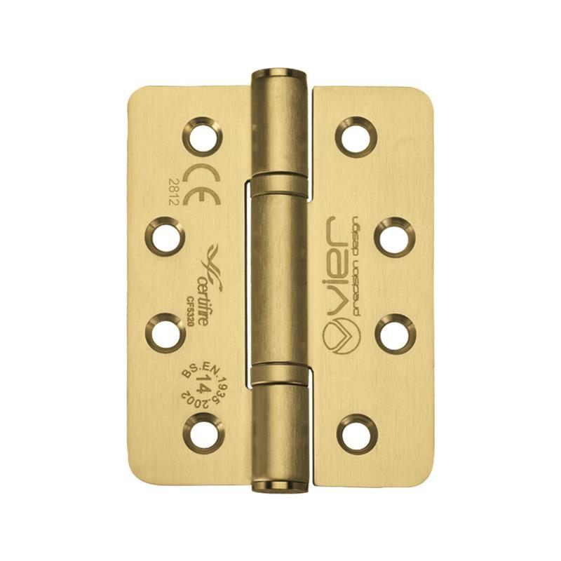 Zoo Grade 14 Low Maintenance Hinge Radius - 102 x 76 x 3mm - PVD Satin Brass-PVD Satin Brass