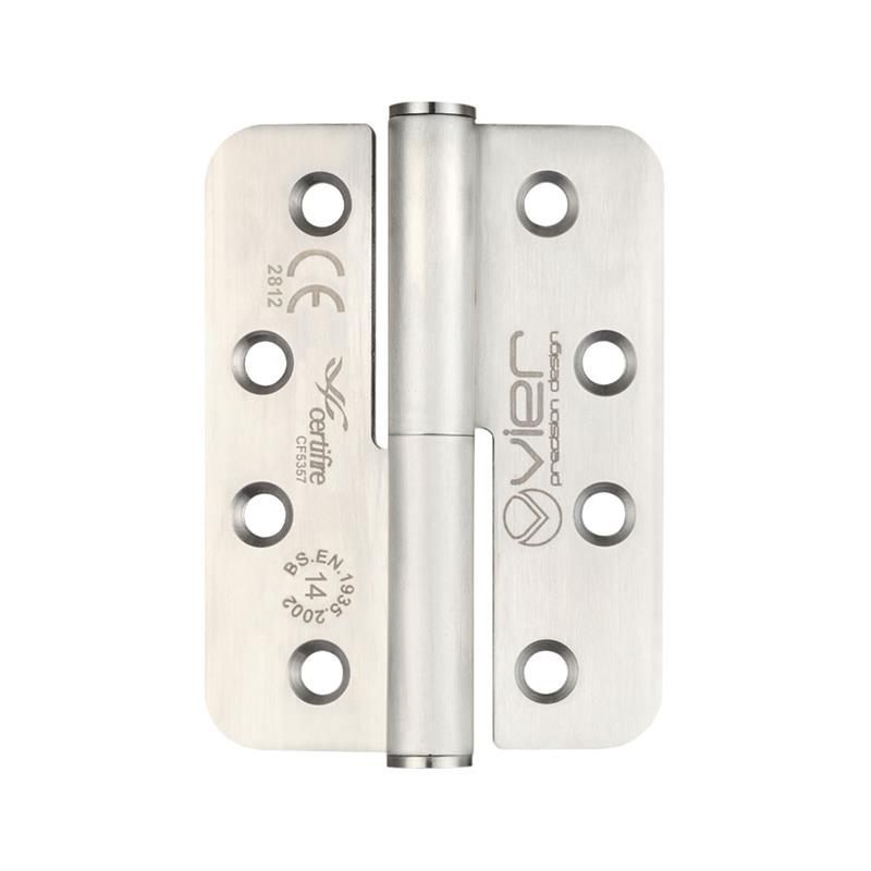 Zoo Grade 14 - Lift Off Hinge Stainless Steel - Grade 201 - Radius - 102x 76 x 3.4mm - Right Hand-Satin Stainless