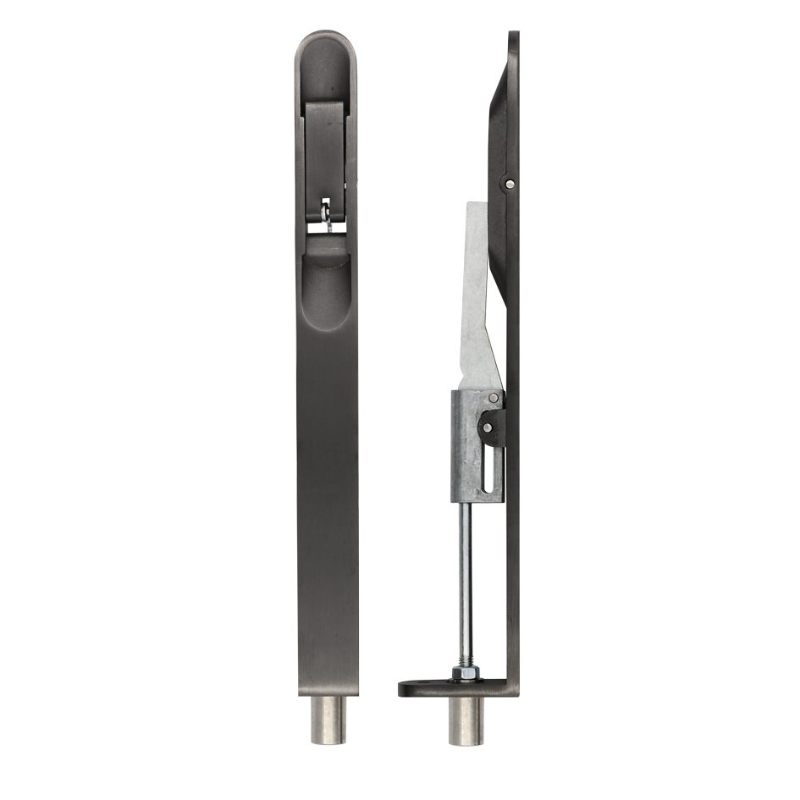 Zoo Lever Action Flush Bolt - Radius 20 x 200mm PVD Graphite Black-Black