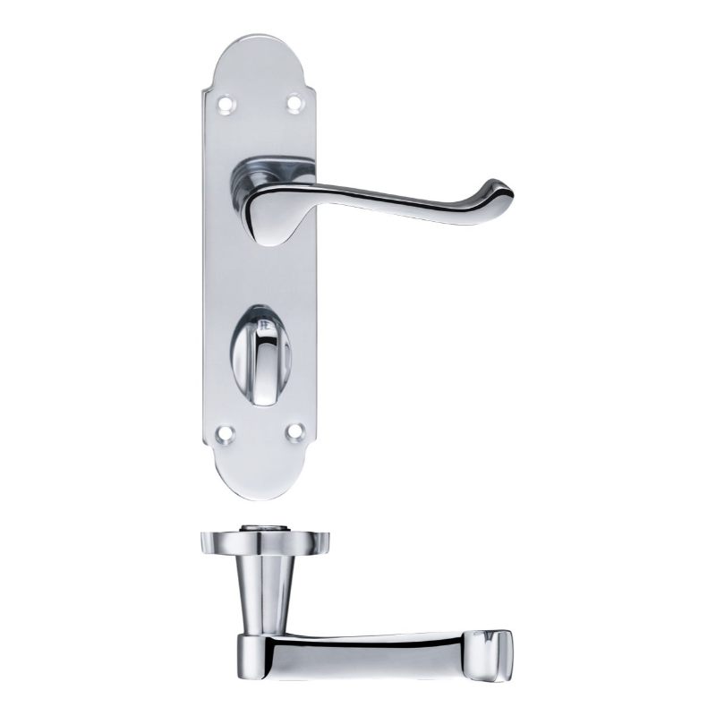 Zoo Oxford Lever Bathroom (57mm c/c) Furniture 170 x 42mm-Polished Chrome